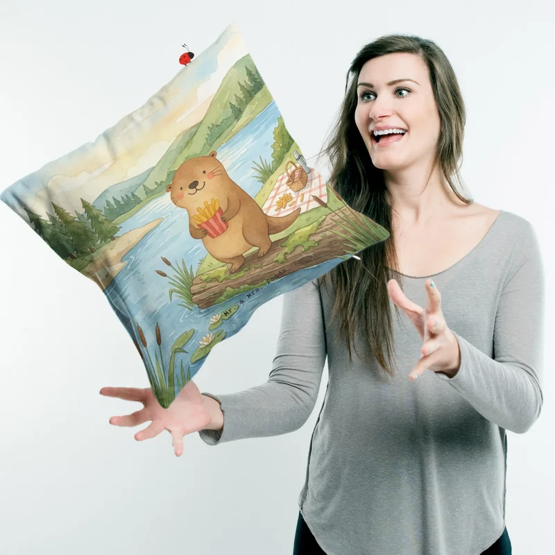 40x40 Kissen Otter See Pommes Design