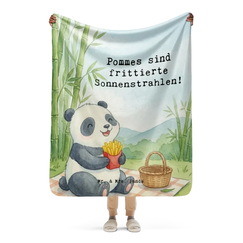 Sherpa Kuscheldecke Panda beflügelt Pommes Design
