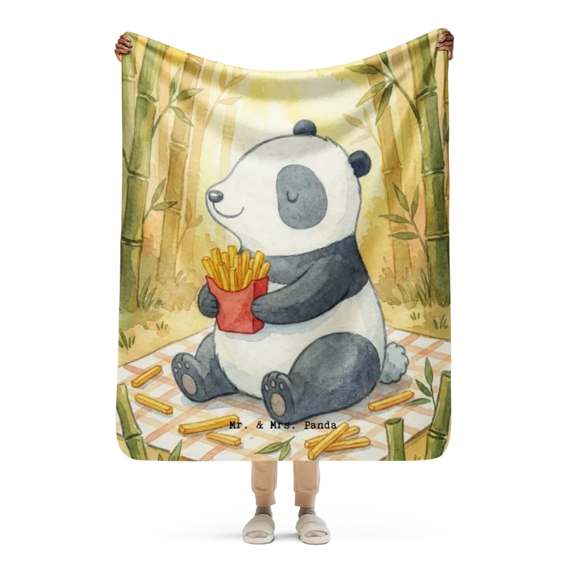 Sherpa Kuscheldecke Panda beflügelt Pommes Design