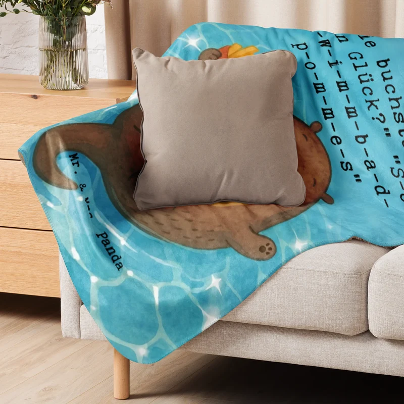 Sherpa Kuscheldecke Otter Schwimmbad Pommes Design