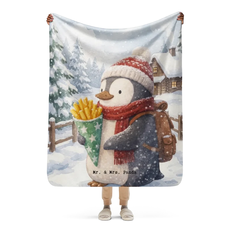 Sherpa Kuscheldecke Pinguin Winter Pommes Design