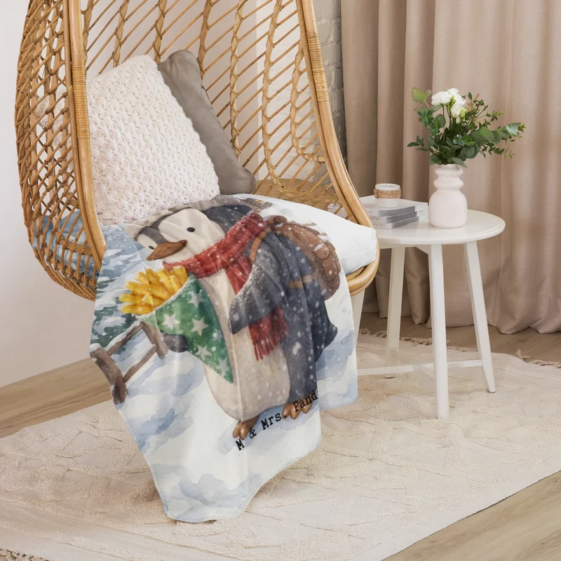 Sherpa Kuscheldecke Pinguin Winter Pommes Design