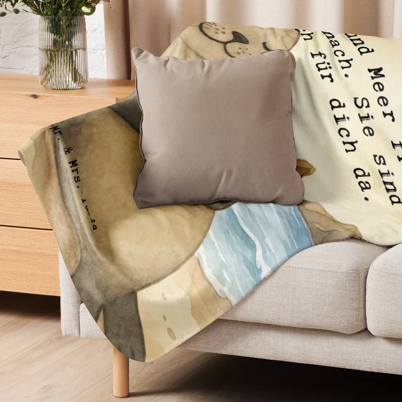 Sherpa Kuscheldecke Robbe Pommes Design