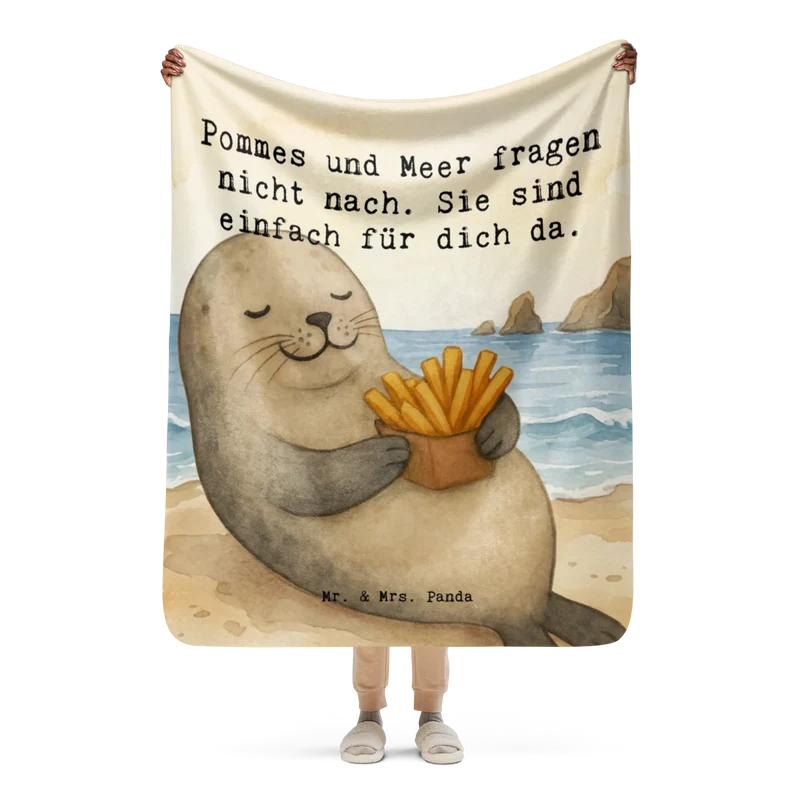 Sherpa Kuscheldecke Robbe Pommes Design