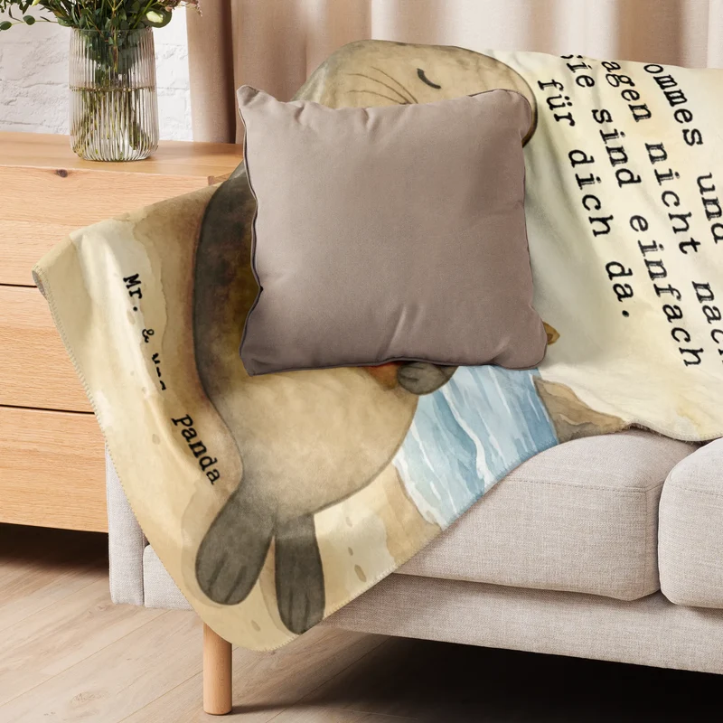 Sherpa Kuscheldecke Robbe Pommes Design