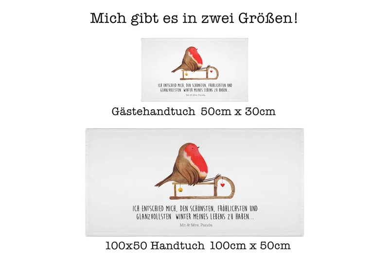 Handtuch Rotkehlchen Schlitten