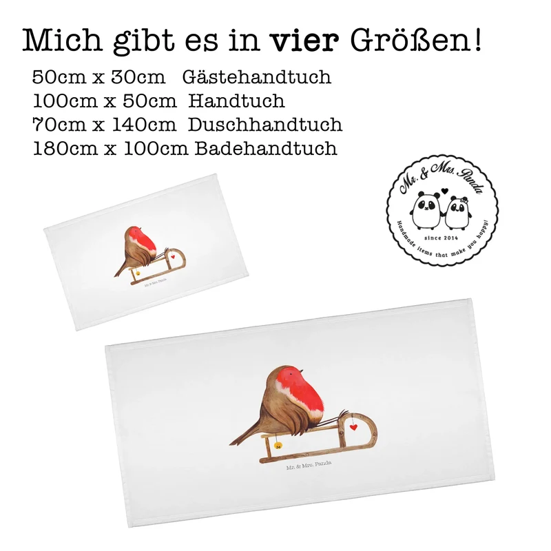 Handtuch Rotkehlchen Schlitten