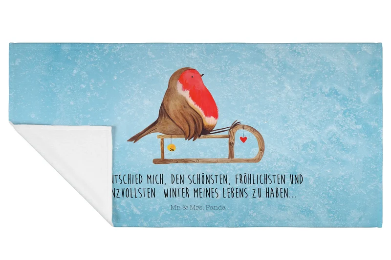 Handtuch Rotkehlchen Schlitten
