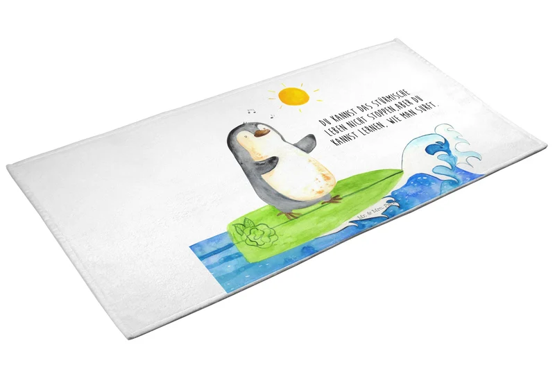 Handtuch Pinguin Surfer