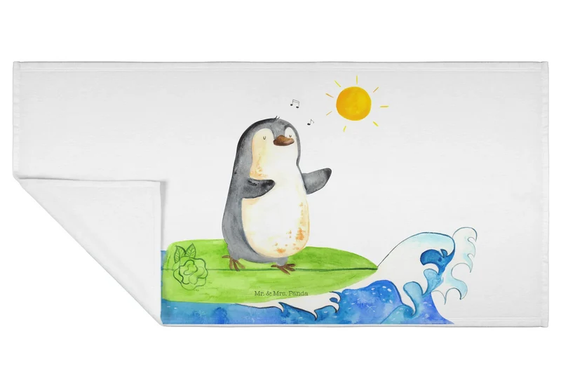 Handtuch Pinguin Surfer