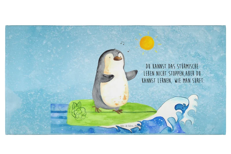 Handtuch Pinguin Surfer