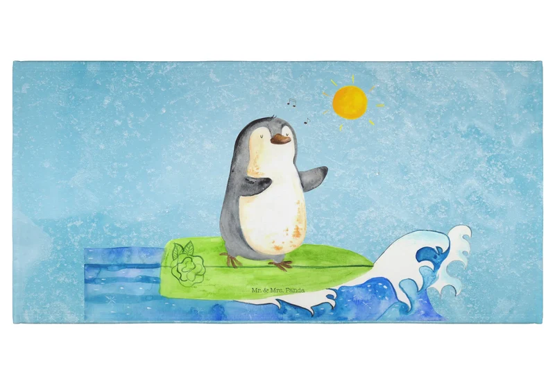 Handtuch Pinguin Surfer