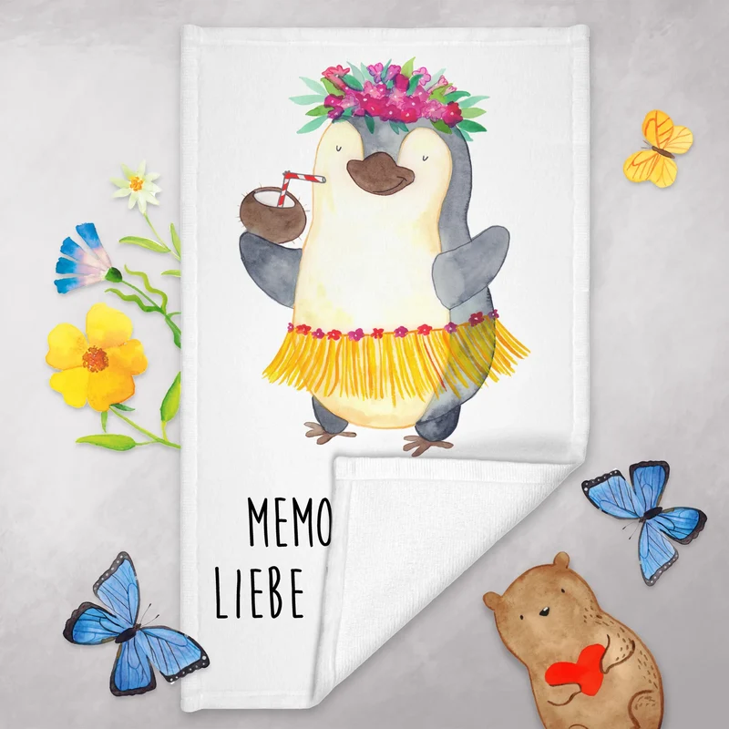 Gästehandtuch Pinguin Kokosnuss