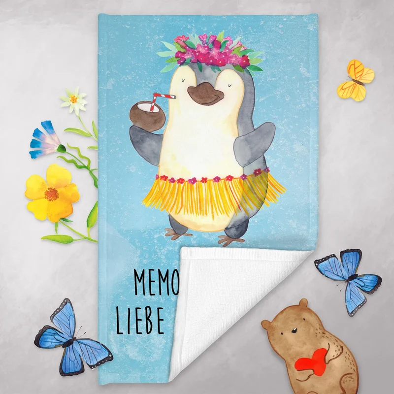 Gästehandtuch Pinguin Kokosnuss