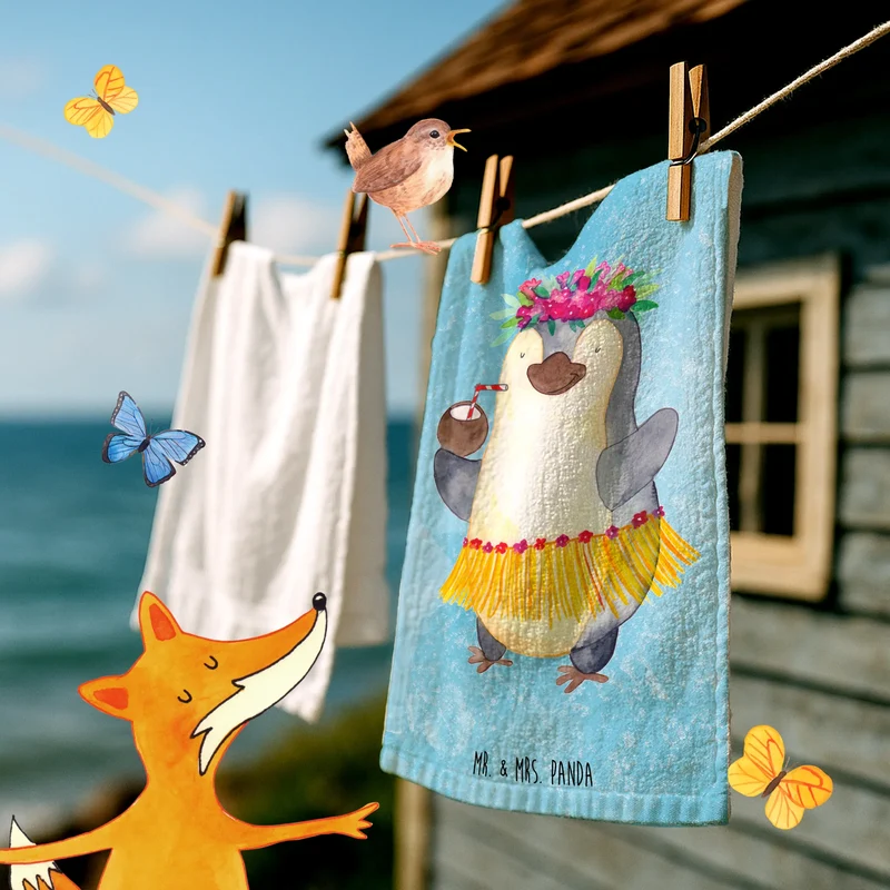 Gästehandtuch Pinguin Kokosnuss