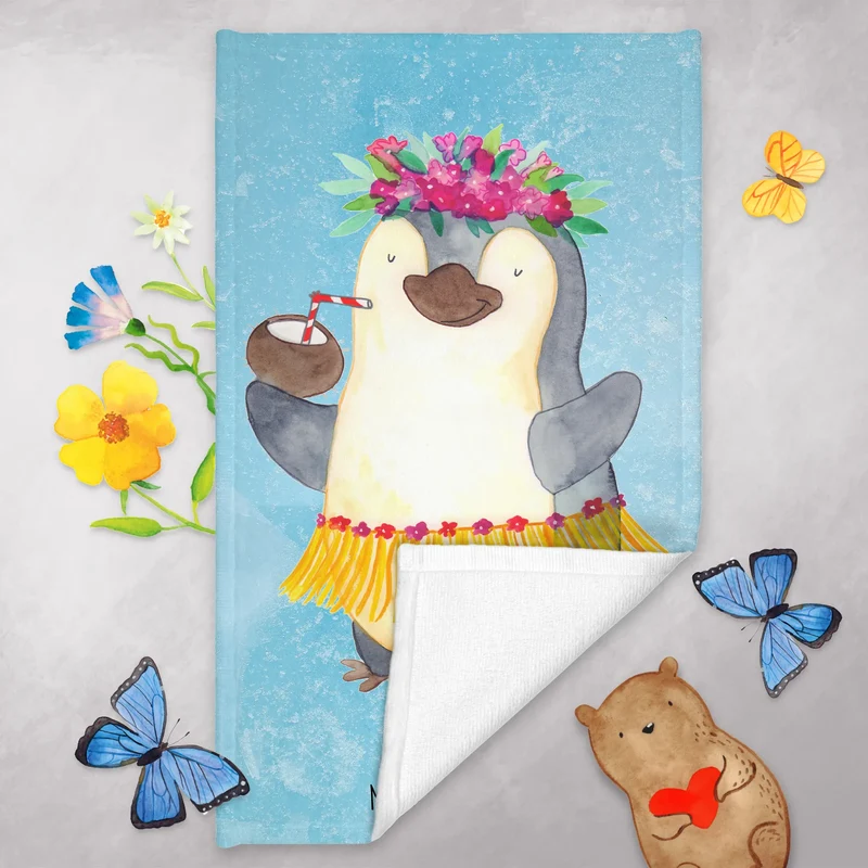 Gästehandtuch Pinguin Kokosnuss