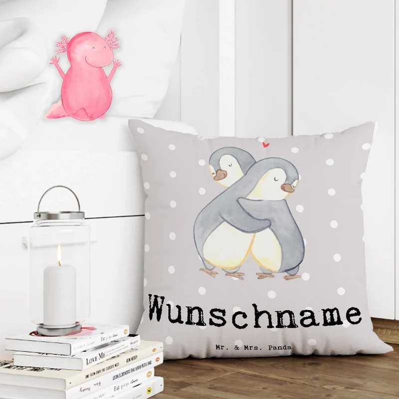 Personalisiertes Kissen Pinguin Bestes Schätzelein der Welt