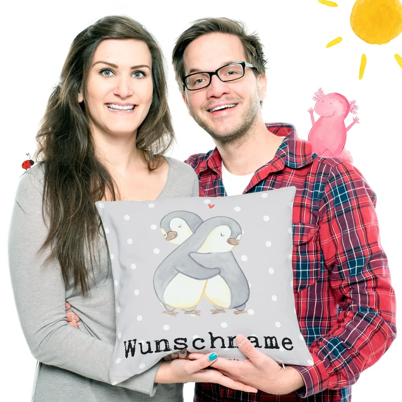 Personalisiertes Kissen Pinguin Bestes Schätzelein der Welt