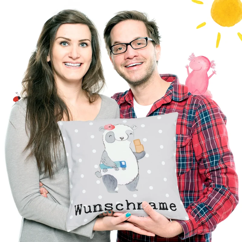 Personalisiertes Kissen Kauffrau für Spedition und Logistikdienstleistung Herz