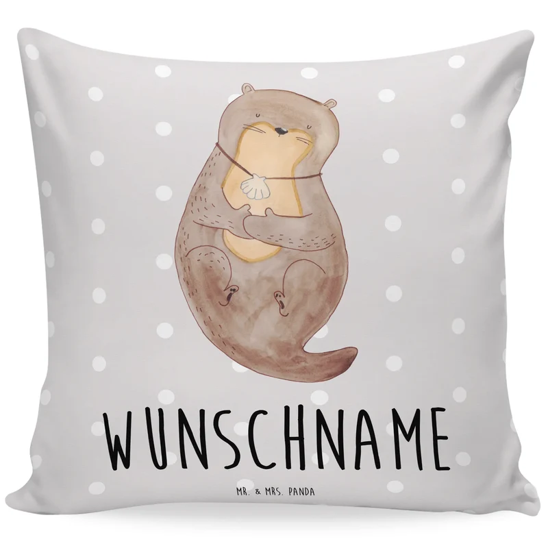 Personalisiertes Kissen Otter Muschel