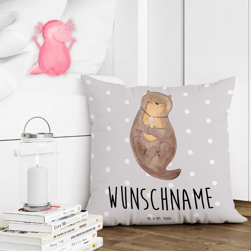Personalisiertes Kissen Otter Muschel