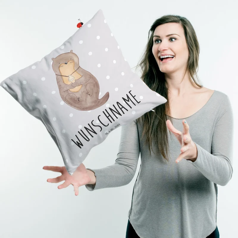 Personalisiertes Kissen Otter Muschel