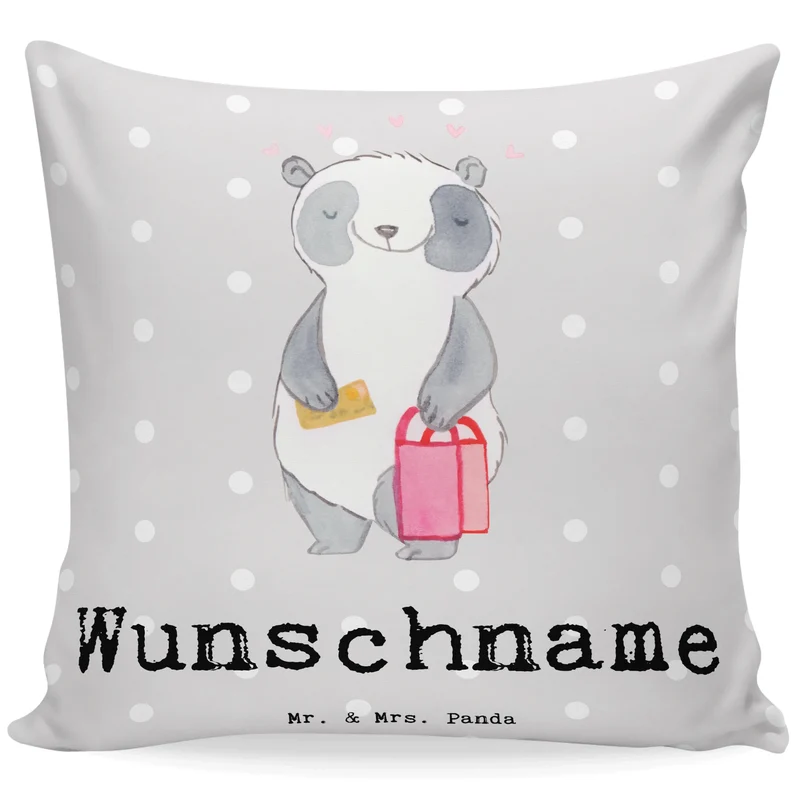 Personalisiertes Kissen Panda Beste Shoppingbegleitung der Welt