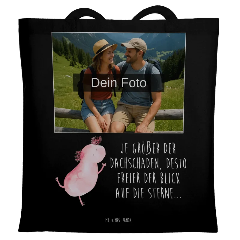 Personalisierte Foto Tragetasche Axolotl Tanzen