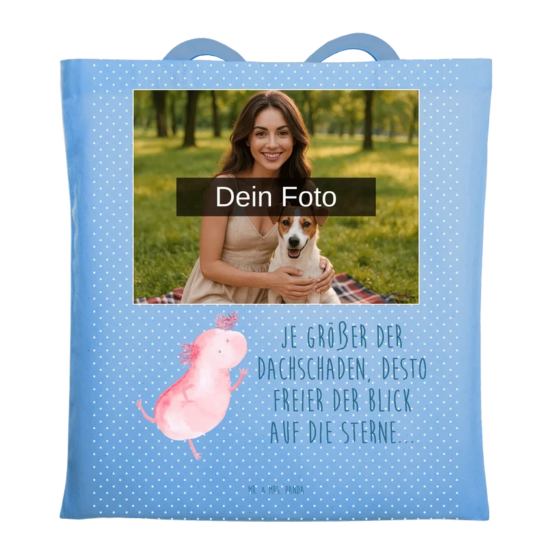 Personalisierte Foto Tragetasche Axolotl Tanzen
