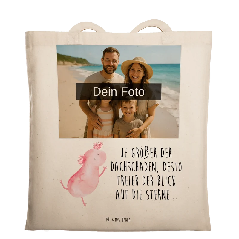 Personalisierte Foto Tragetasche Axolotl Tanzen