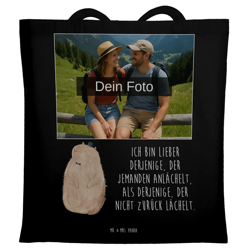 Personalisierte Foto Tragetasche Murmeltier