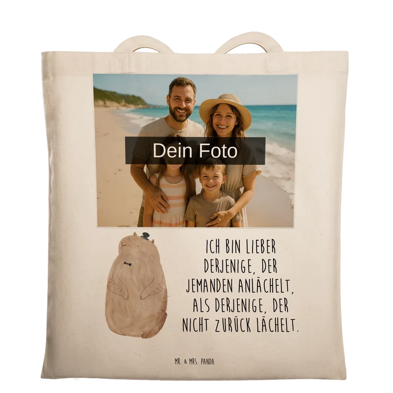Personalisierte Foto Tragetasche Murmeltier