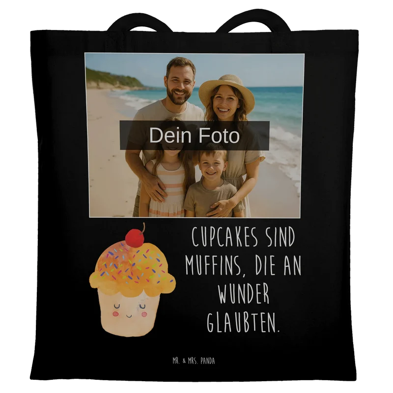Personalisierte Foto Tragetasche Cupcake