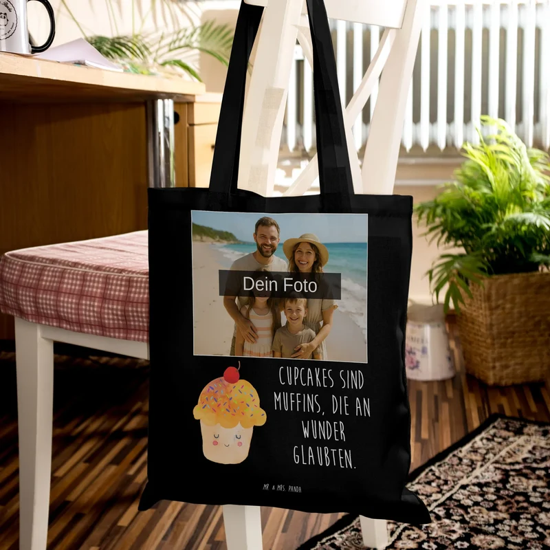 Personalisierte Foto Tragetasche Cupcake