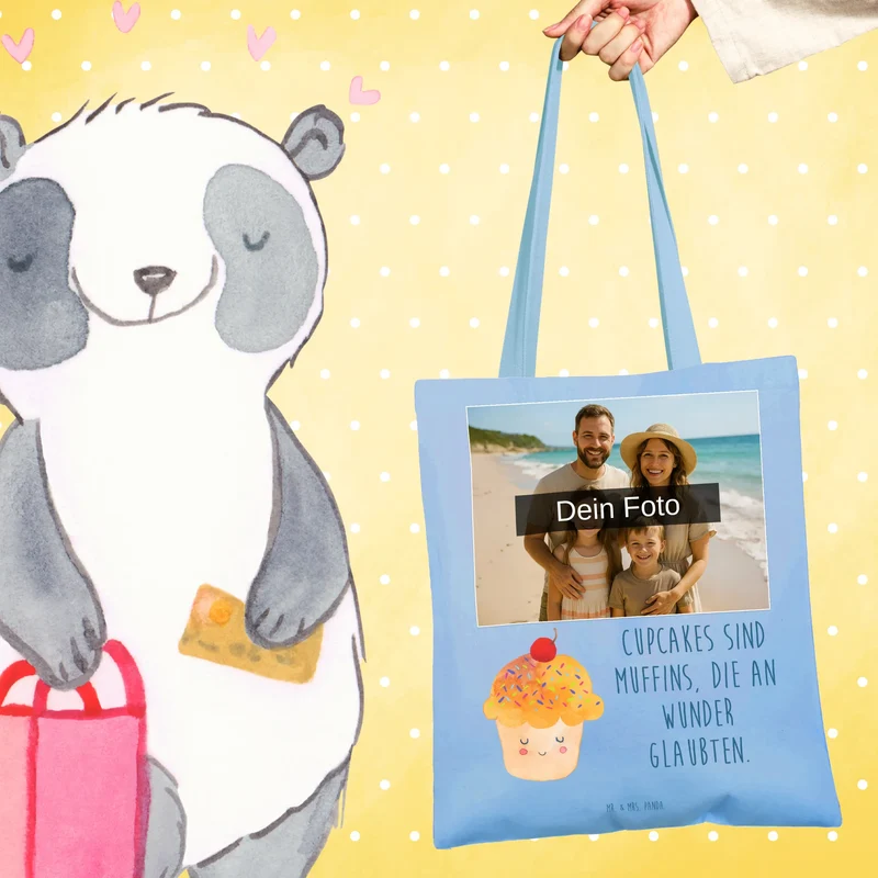 Personalisierte Foto Tragetasche Cupcake
