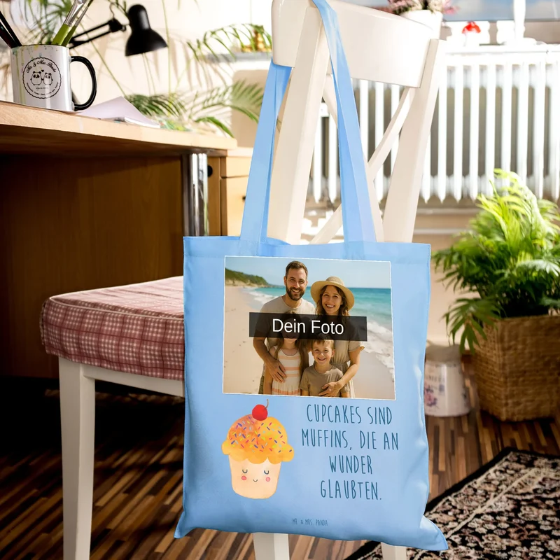 Personalisierte Foto Tragetasche Cupcake