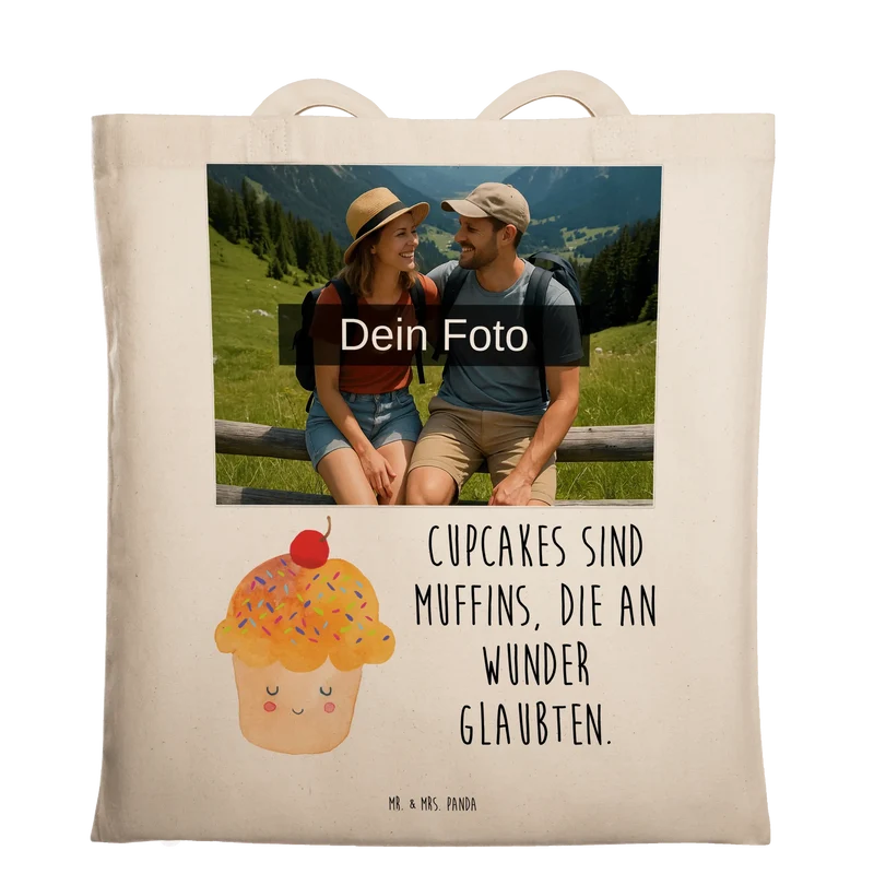 Personalisierte Foto Tragetasche Cupcake
