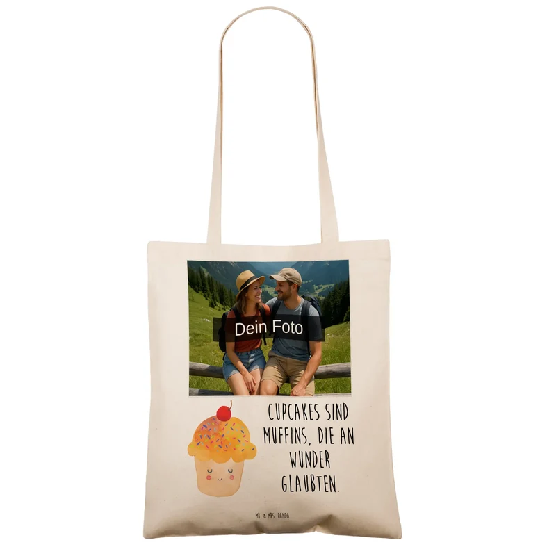 Personalisierte Foto Tragetasche Cupcake