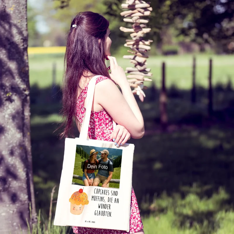 Personalisierte Foto Tragetasche Cupcake