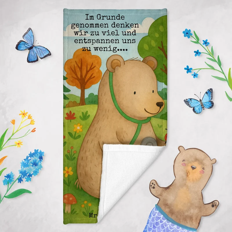 Badehandtuch Bär Arzt Design