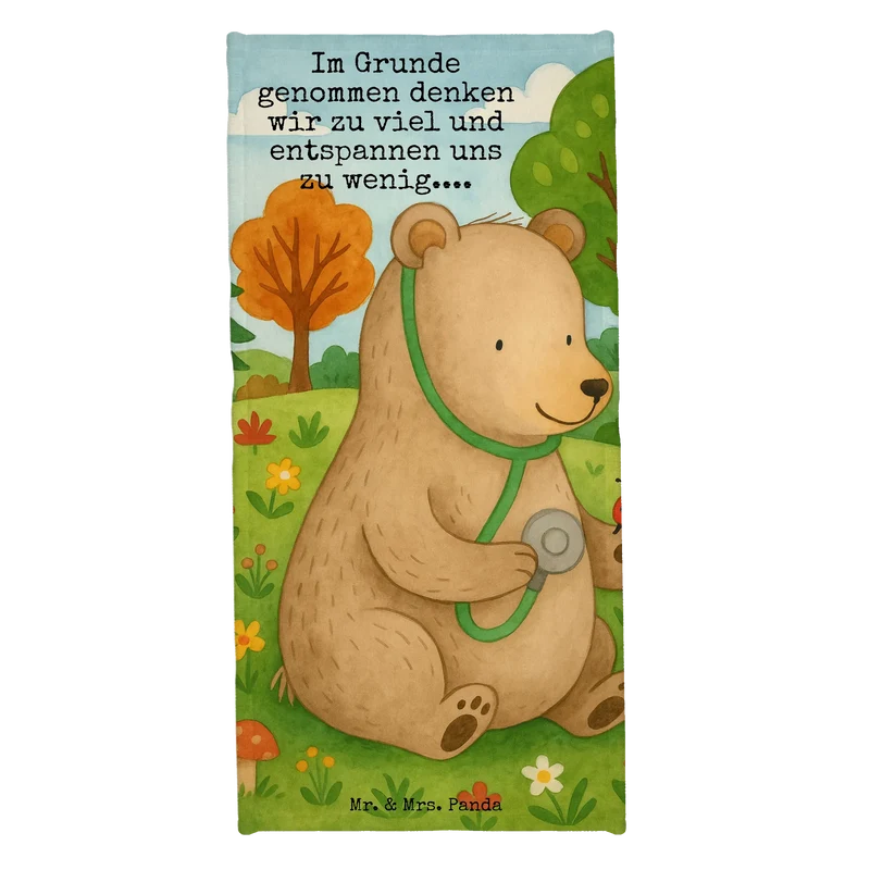 Badehandtuch Bär Arzt Design
