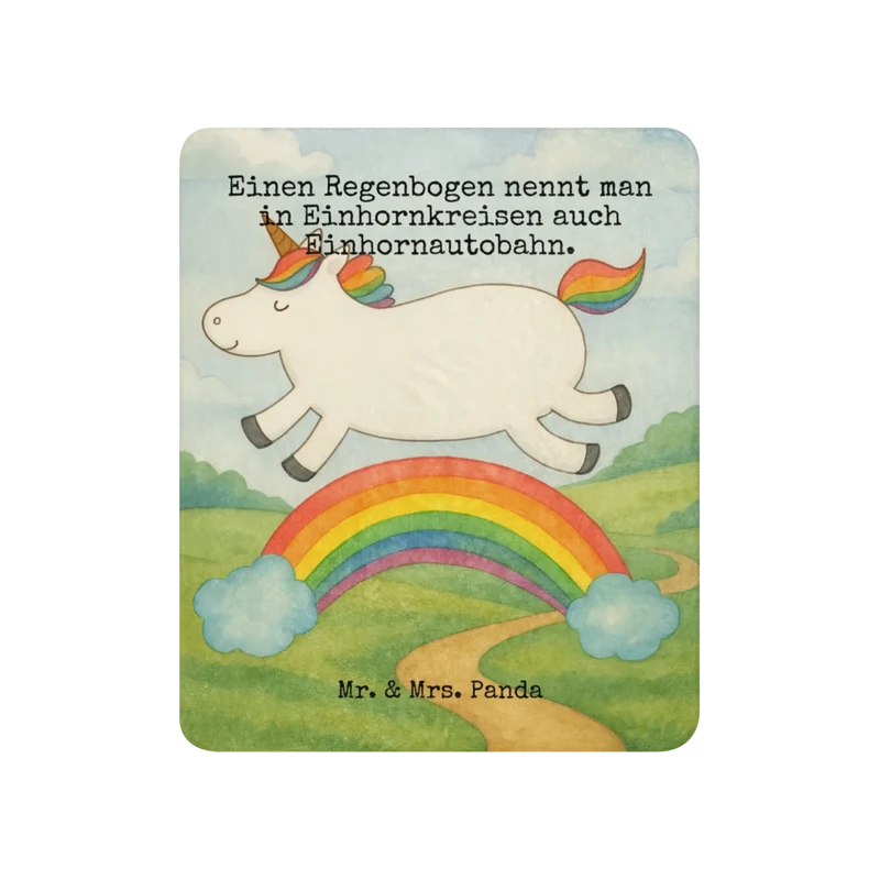 Sherpa Kuscheldecke Einhorn Regenbogen Design