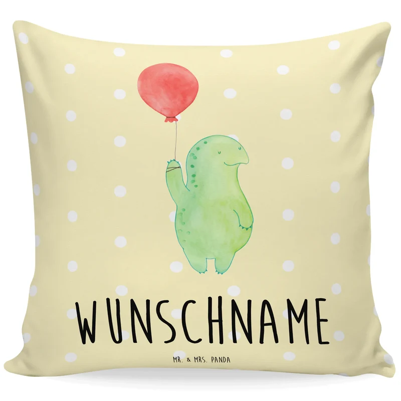 Personalisiertes Kissen Schildkröte Luftballon