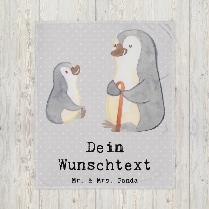Personalisierte Decke Pinguin Bester Großvater der Welt