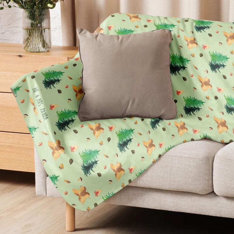 Sherpa Kuscheldecke Igel händchenhaltend Muster