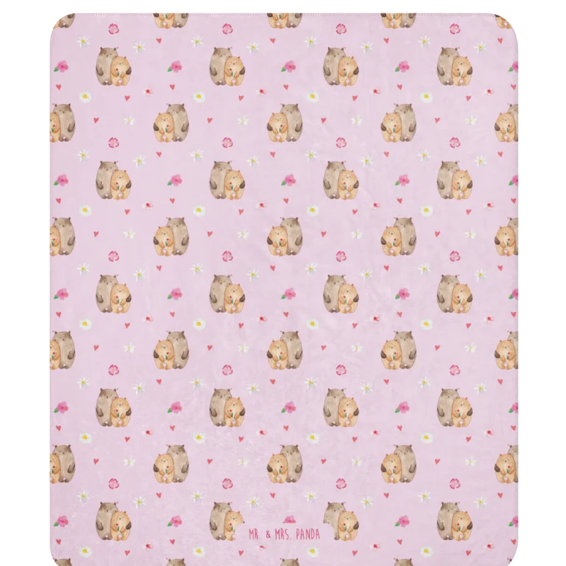 Sherpa Kuscheldecke Bären Liebe Muster