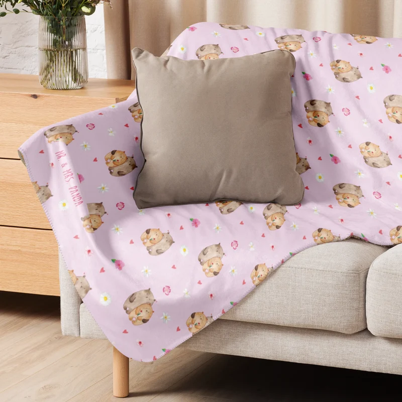 Sherpa Kuscheldecke Bären Liebe Muster