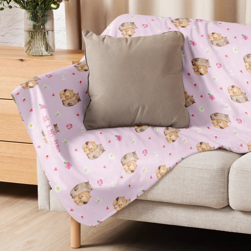 Sherpa Kuscheldecke Bären Liebe Muster