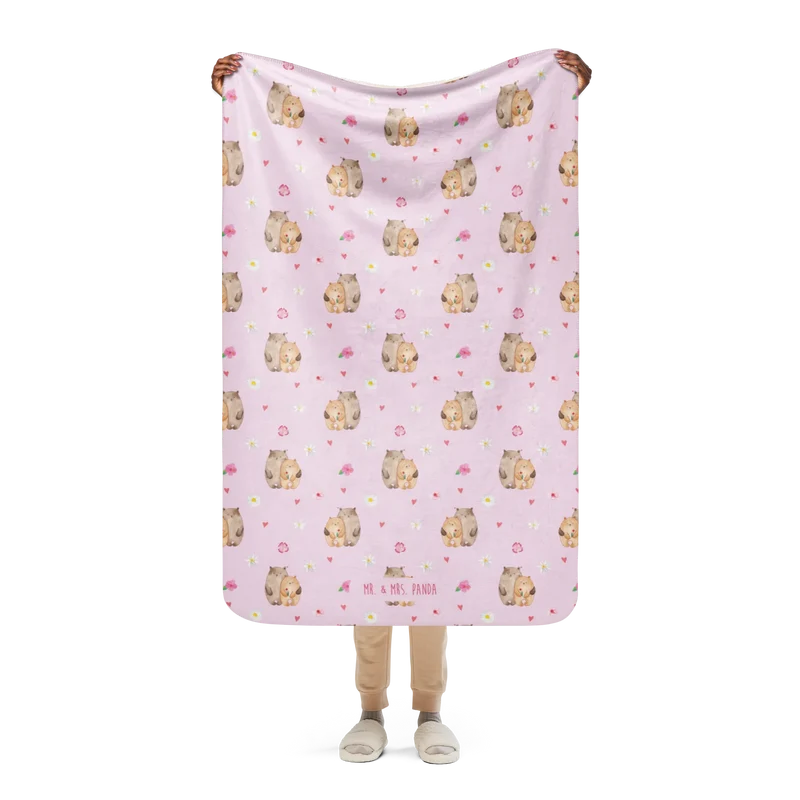 Sherpa Kuscheldecke Bären Liebe Muster