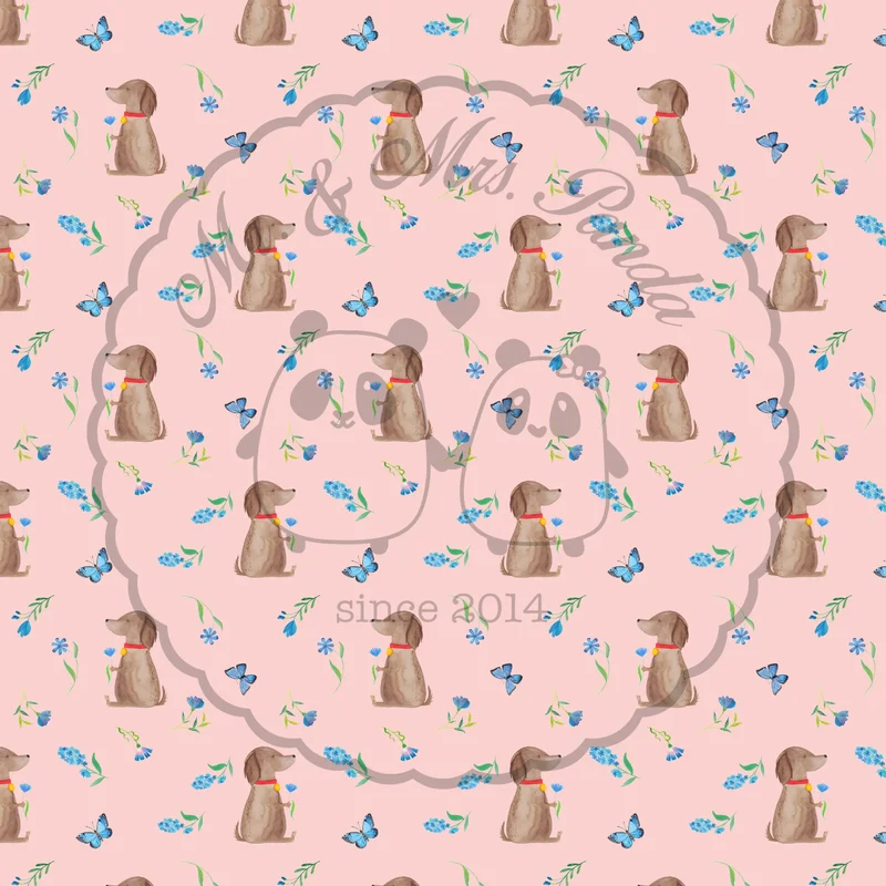Sherpa Kuscheldecke Hund Blume Muster